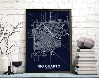 RIO CUARTO Argentina map poster color Hometown City Print Modern Home Decor Office Decoration Wall Art Dorm Bedroom Gift art