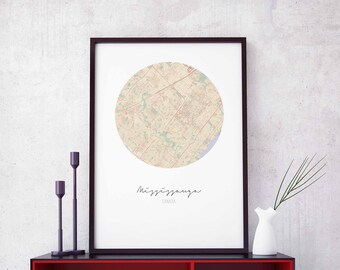 MISSISSAUGA Canada map poster wall decor design modern minimal nordic travel bedroom home art vintage retro dorm nursery housewarming