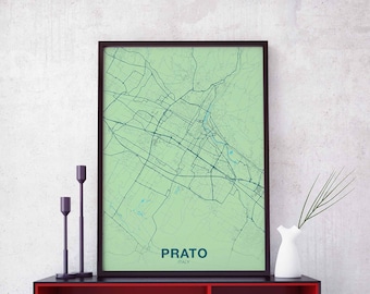 PRATO Italy map poster color Hometown City Print Modern Home Decor Office Decoration Wall Art Dorm Bedroom Gift