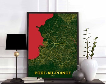 PORT-AU-PRINCE Haiti poster color Hometown City Print Modern Home Decor Office Decoration Wall Art Dorm Bedroom Gift