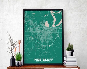 PINE BLUFF Arkansas AR usa poster color Hometown City Print Modern Home Decor Office Decoration Wall Art Dorm Bedroom Gift