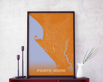 POINTE-NOIRE Congo poster color Hometown City Print Modern Home Decor Office Decoration Wall Art Dorm Bedroom Gift