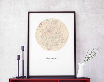 PARMA Italy map poster wall decor design modern minimal nordic travel bedroom home art vintage retro dorm nursery housewarming