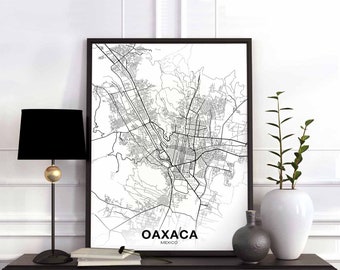 OAXACA Mexico map poster Hometown City Print Modern Home Decor Office Decoration Wall Art Dorm Bedroom Gift
