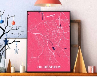 HILDESHEIM Germany poster color Hometown City Print Modern Home Decor Office Decoration Wall Art Dorm Bedroom Gift