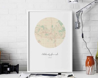 ABBOTSFORD Canada map poster wall decor design modern minimal nordic travel bedroom home art vintage retro dorm nursery housewarming