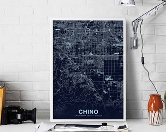 CHINO California CA USA poster color Hometown City Print Modern Home Decor Office Decoration Wall Art Dorm Bedroom Gift