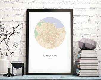 TANGIER Morocco map poster wall decor design modern minimal nordic travel bedroom home art vintage retro dorm nursery housewarming
