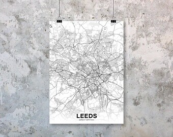 CUSTOM LEEDS GB map poster Hometown City Print Modern Home Decor Office Decoration Wall Art Dorm Bedroom Gift