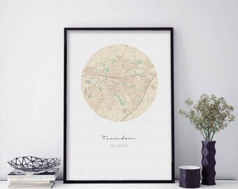 TAUNTON Great Britain UK map poster wall decor design modern minimal nordic travel bedroom home art vintage retro dorm nursery