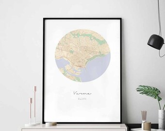 VARNA Bulgaria map poster wall decor design modern minimal nordic travel bedroom home art vintage retro dorm nursery housewarming