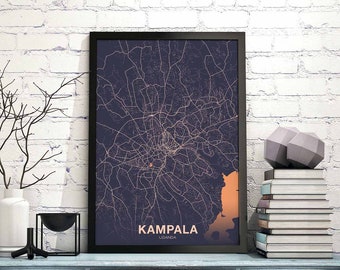 KAMPALA Uganda poster color Hometown City Print Modern Home Decor Office Decoration Wall Art Dorm Bedroom Gift