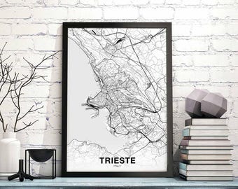 TRIESTE Italy map poster Hometown City Print Modern Home Decor Office Decoration Wall Art Dorm Bedroom Gift