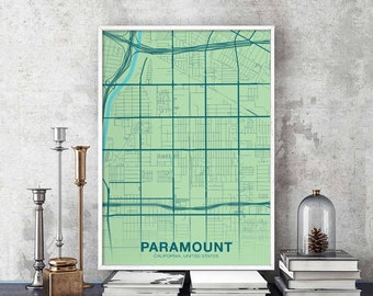 PARAMOUNT California CA USA poster color Hometown City Print Modern Home Decor Office Decoration Wall Art Dorm Bedroom Gift