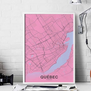 QUÉBEC Canada affiche couleur ville natale ville impression moderne décor à la maison bureau décoration mur art dortoir chambre cadeau
