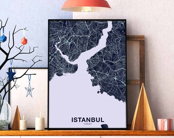 ISTANBUL Turkey poster color Hometown City Print Modern Home Decor Office Decoration Wall Art Dorm Bedroom Gift