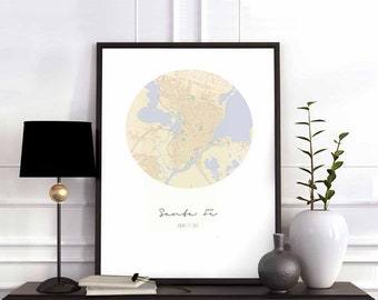 SANTA FE Argentina map poster wall decor design modern minimal nordic travel bedroom home art vintage retro dorm nursery housewarming