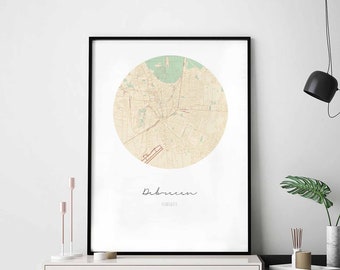 DEBRECEN Hungary map poster wall decor design modern minimal nordic travel bedroom home art vintage retro dorm nursery housewarming