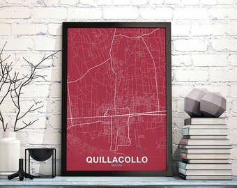QUILLACOLLO  Bolivia poster color Hometown City Print Modern Home Decor Office Decoration Wall Art Dorm Bedroom Gift