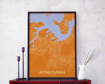 KITAKYUSHU Japan poster color Hometown City Print Modern Home Decor Office Decoration Wall Art Dorm Bedroom Gift