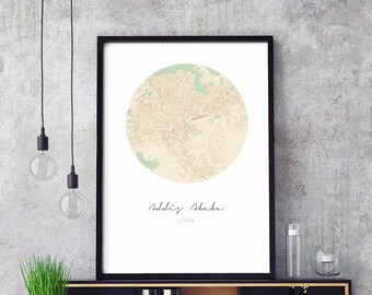 ADDIS ABABA Ethiopia map poster wall decor design modern minimal nordic travel bedroom home art vintage retro dorm nursery housewarming