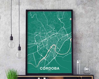 CORDOBA Spain poster color Hometown City Print Modern Home Decor Office Decoration Wall Art Dorm Bedroom Gift