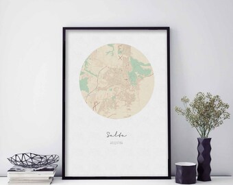 SALTA Argentina map poster wall decor design modern minimal nordic travel bedroom home art vintage retro dorm nursery housewarming