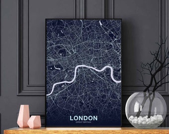 LONDON Great Britain poster color Hometown City Print Modern Home Decor Office Decoration Wall Art Dorm Bedroom Gift