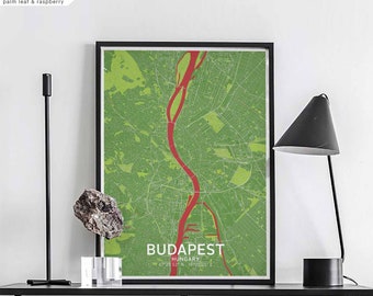 BUDAPEST Hungary map poster black white Hometown City Print Modern Home Decor Office Decoration Wall Art Dorm Bedroom Gift