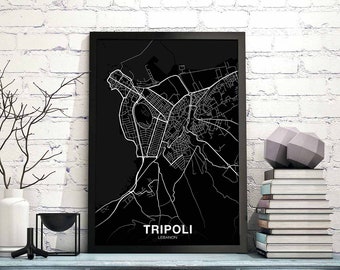 TRIPOLI Lebanon map poster Hometown City Print Modern Home Decor Office Decoration Wall Art Dorm Bedroom Gift