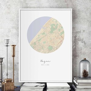 DEN HAAG Nederland kaart poster wand decor ontwerp modern minimaal nordic reizen slaapkamer thuis kunst vintage retro slaapzaal kinderkamer housewarming