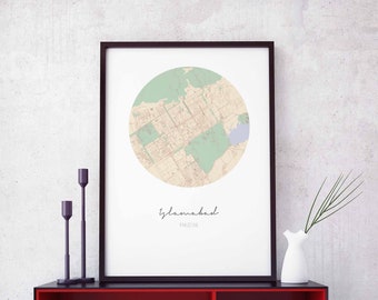 ISLAMABAD Pakistan map poster wall decor design modern minimal nordic travel bedroom home art vintage retro dorm nursery housewarming