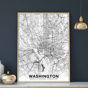 WASHINGTON DC Poster schwarz weiß Hometown City Print Moderne Home Decor Büro Dekoration Wand Kunst Wohnheim Schlafzimmer Geschenk