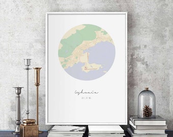 USHUAIA Argentina map poster wall decor design modern minimal nordic travel bedroom home art vintage retro dorm nursery housewarming
