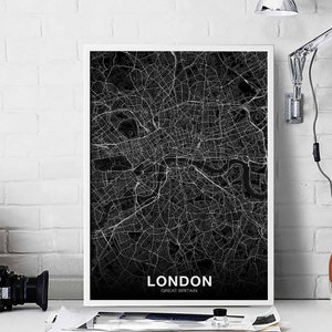 Mapa do Reino Unido da Grã-Bretanha de LONDRES, pôster, cidade natal, impressão, decoração moderna para casa, escritório, arte de parede, dormitório, quarto, presente