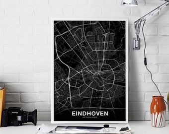 EINDHOVEN NETHERLANDS map poster Hometown City Print Modern Home Decor Office Decoration Wall Art Dorm Bedroom Gift