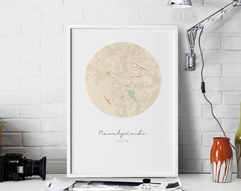 RAWALPINDI Pakistan map poster wall decor design modern minimal nordic travel bedroom home art vintage retro dorm nursery housewarming