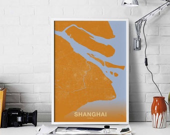 SHANGHAI China poster color Hometown City Print Modern Home Decor Office Decoration Wall Art Dorm Bedroom Gift