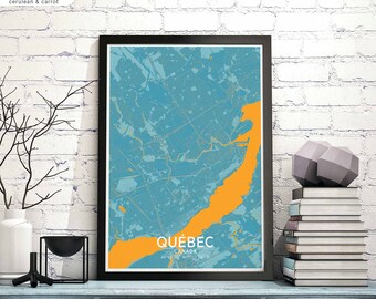 QUEBEC Canada map poster black white wall decor design modern scandinavian minimal nordic housewarming travel bedroom