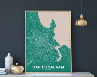 DAR ES SALAAM Tanzania poster color Hometown City Print Modern Home Decor Office Decoration Wall Art Dorm Bedroom Gift