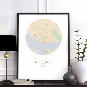 KINGSTON Jamaica map poster wall decor design modern minimal nordic travel bedroom home art vintage retro dorm nursery housewarming