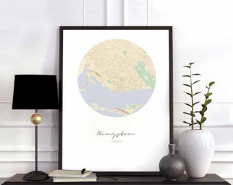 KINGSTON Jamaica map poster wall decor design modern minimal nordic travel bedroom home art vintage retro dorm nursery housewarming
