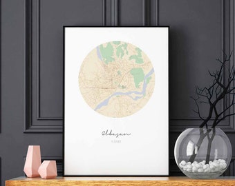 ELBASAN Albania map poster wall decor design modern minimal nordic travel bedroom home art vintage retro dorm nursery housewarming