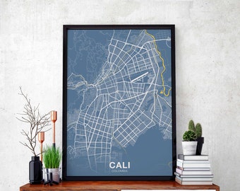 CALI Colombia poster color Hometown City Print Modern Home Decor Office Decoration Wall Art Dorm Bedroom Gift