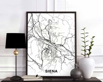 SIENA Italy map poster Hometown City Print Modern Home Decor Office Decoration Wall Art Dorm Bedroom Gift