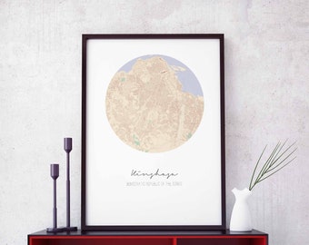 KINSHASA Congo map poster wall decor design modern minimal nordic travel bedroom home art vintage retro dorm nursery housewarming