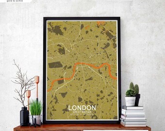 LONDON Great Britain map poster black white Hometown City Print Modern Home Decor Office Decoration Wall Art Dorm Bedroom Gift