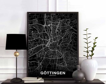 GOTTINGEN Germany map poster Hometown City Print Modern Home Decor Office Decoration Wall Art Dorm Bedroom Gift