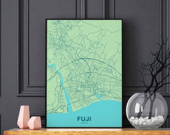 FUJI Japan map poster color Hometown City Print Modern Home Decor Office Decoration Wall Art Dorm Bedroom Gift
