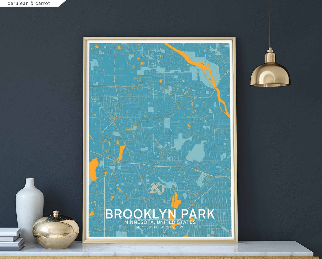 BROOKLYN PARK Minnesota USA Map Poster Black White Hometown City Print ...